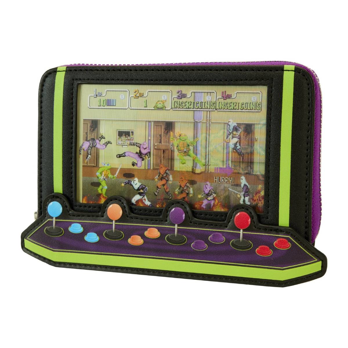 Loungefly Nickelodeon 40th Anniversary Vintage Arcade Zip Around Wallet - Black - Image 3