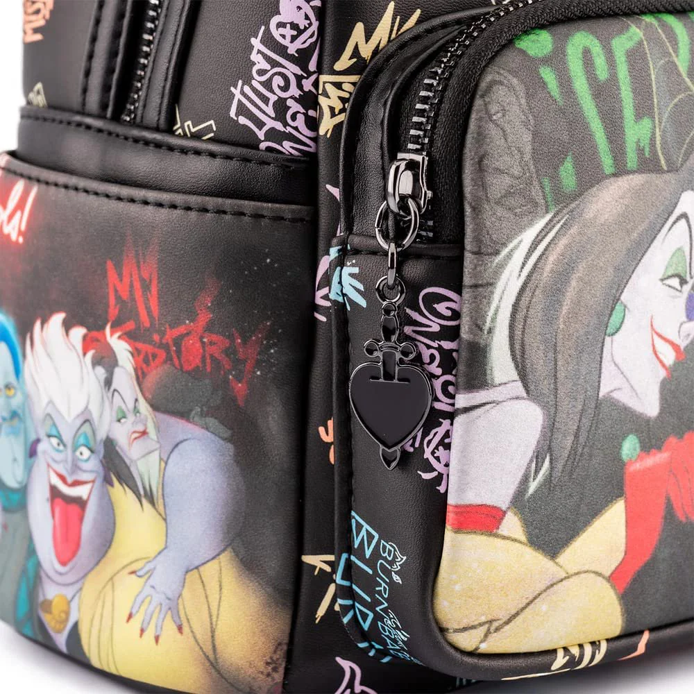 Loungefly Disney Villains Club Mini Backpack - Black - Image 4