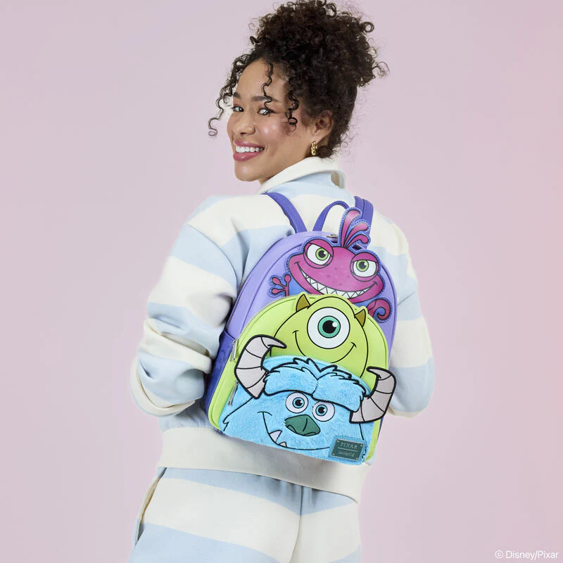 Loungefly Disney Sulley, Mike and Randall Triple Pocket Mini Backpack - Image 5