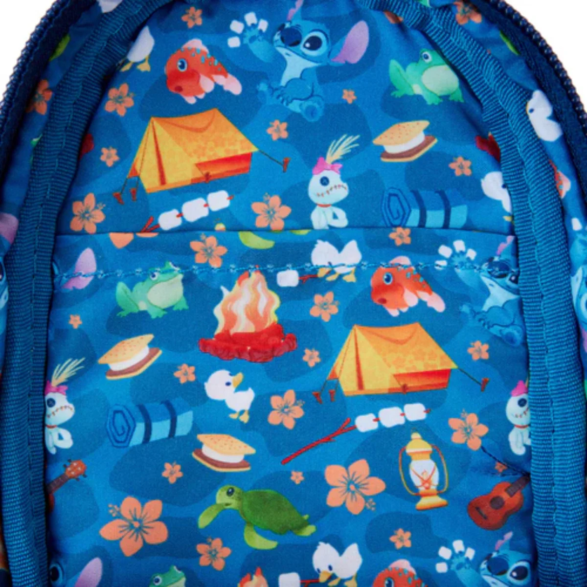 Loungefly Lilo and Stitch Camping Cuties Mini Backpack with Pencil Case - Blue - Image 4