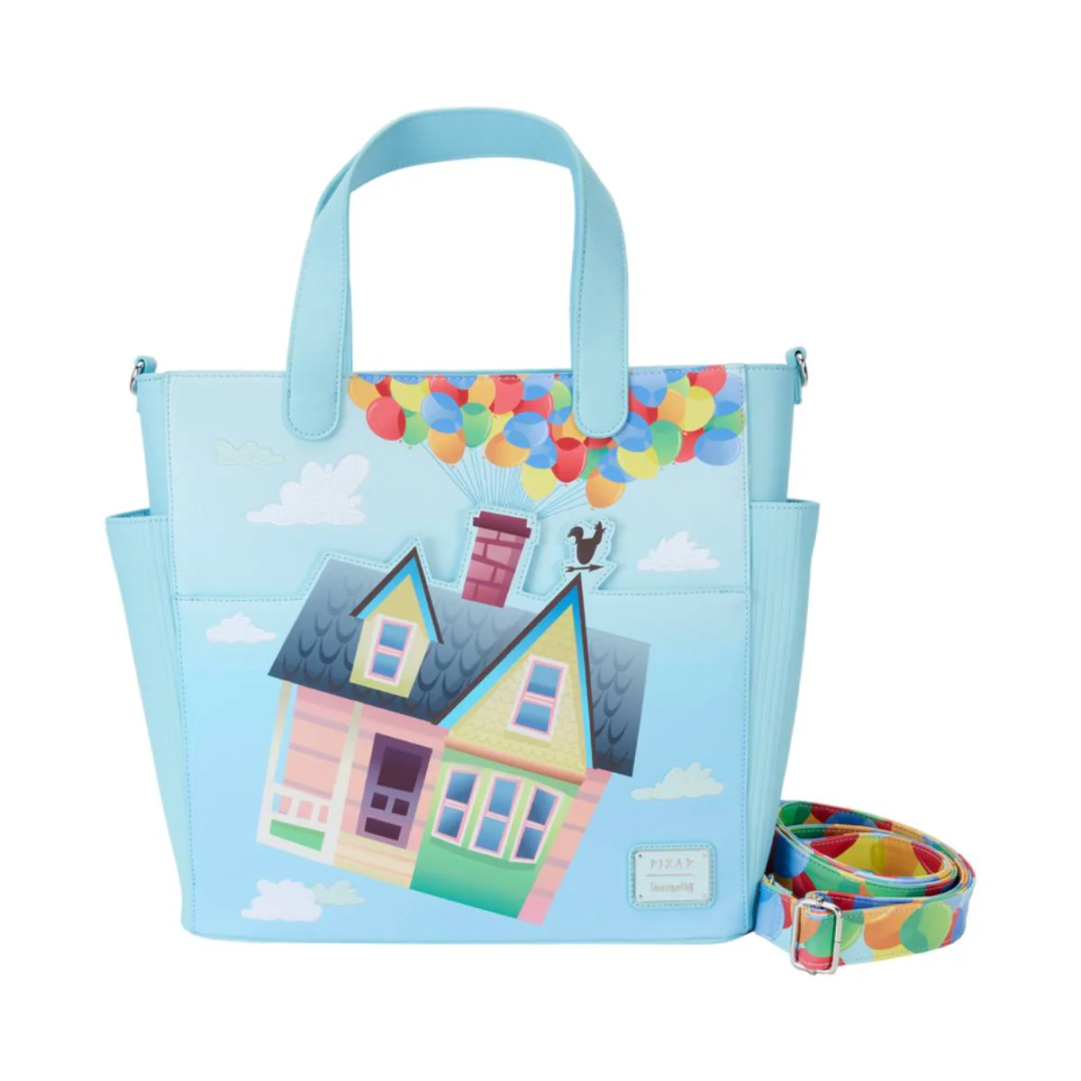 Loungefly Up 15th Anniversary Balloon House Convertible Backpack and Crossbody Tote Bag - Blue