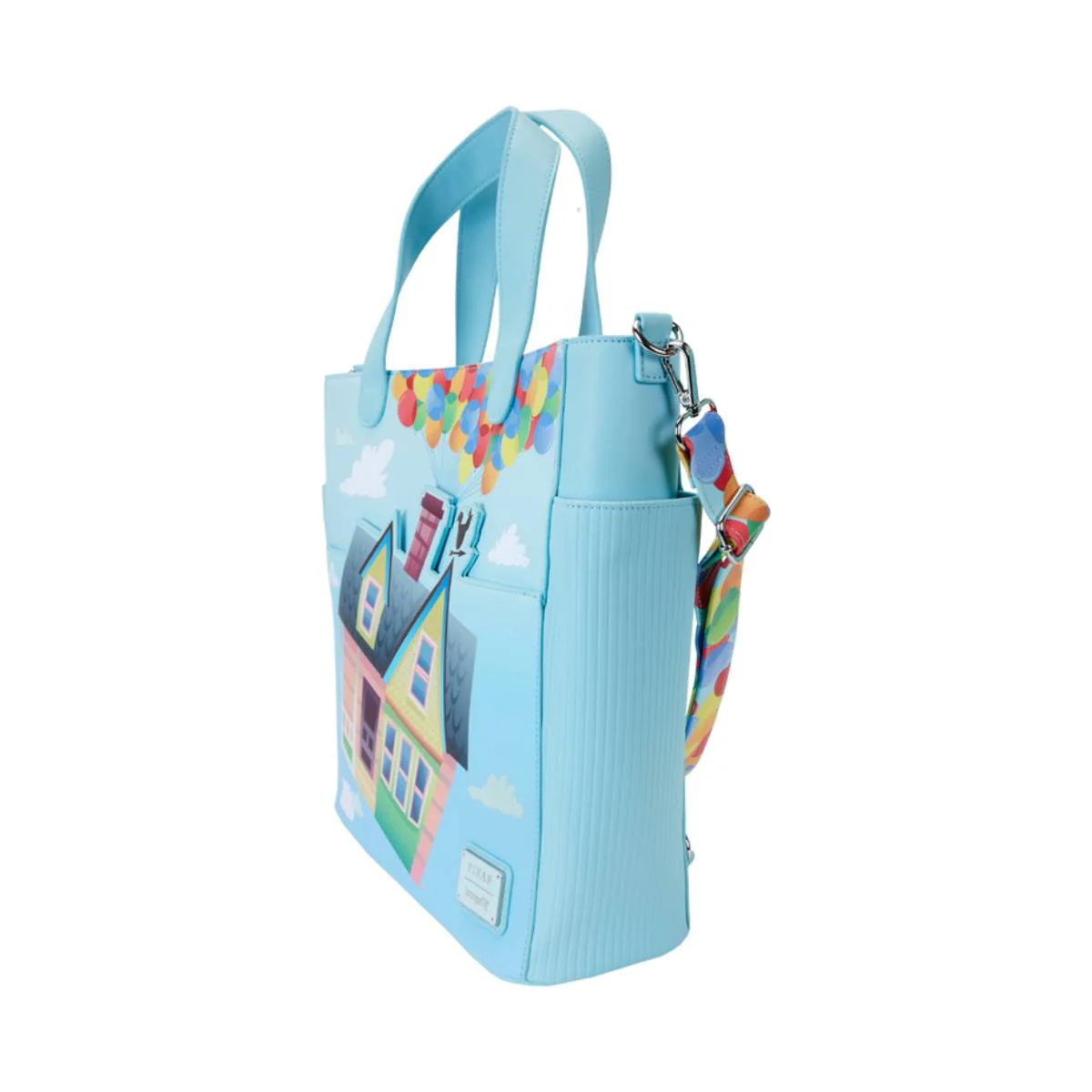 Loungefly Up 15th Anniversary Balloon House Convertible Backpack and Crossbody Tote Bag - Blue - Image 2