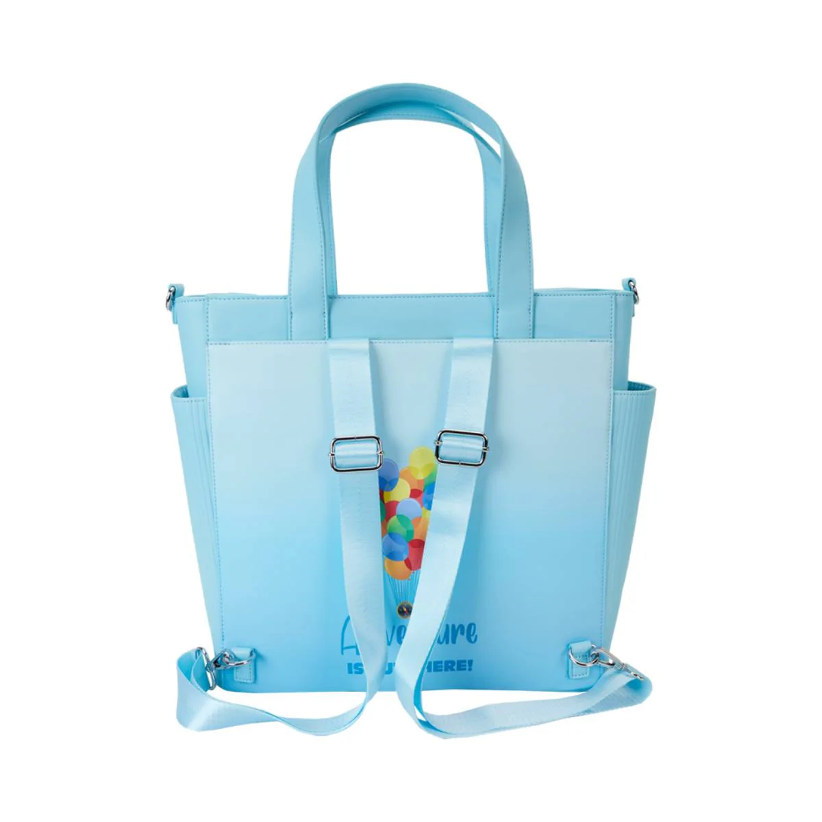 Loungefly Up 15th Anniversary Balloon House Convertible Backpack and Crossbody Tote Bag - Blue - Image 3