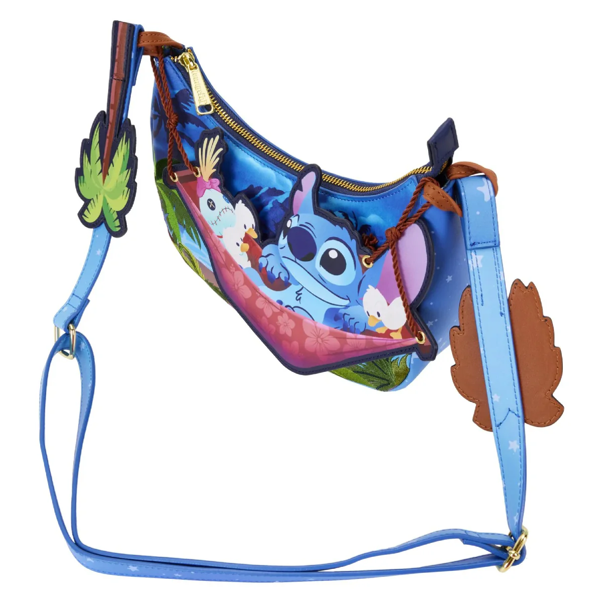 Loungefly Disney Stitch Camping Cuties Crossbody Bag - Blue - Image 3