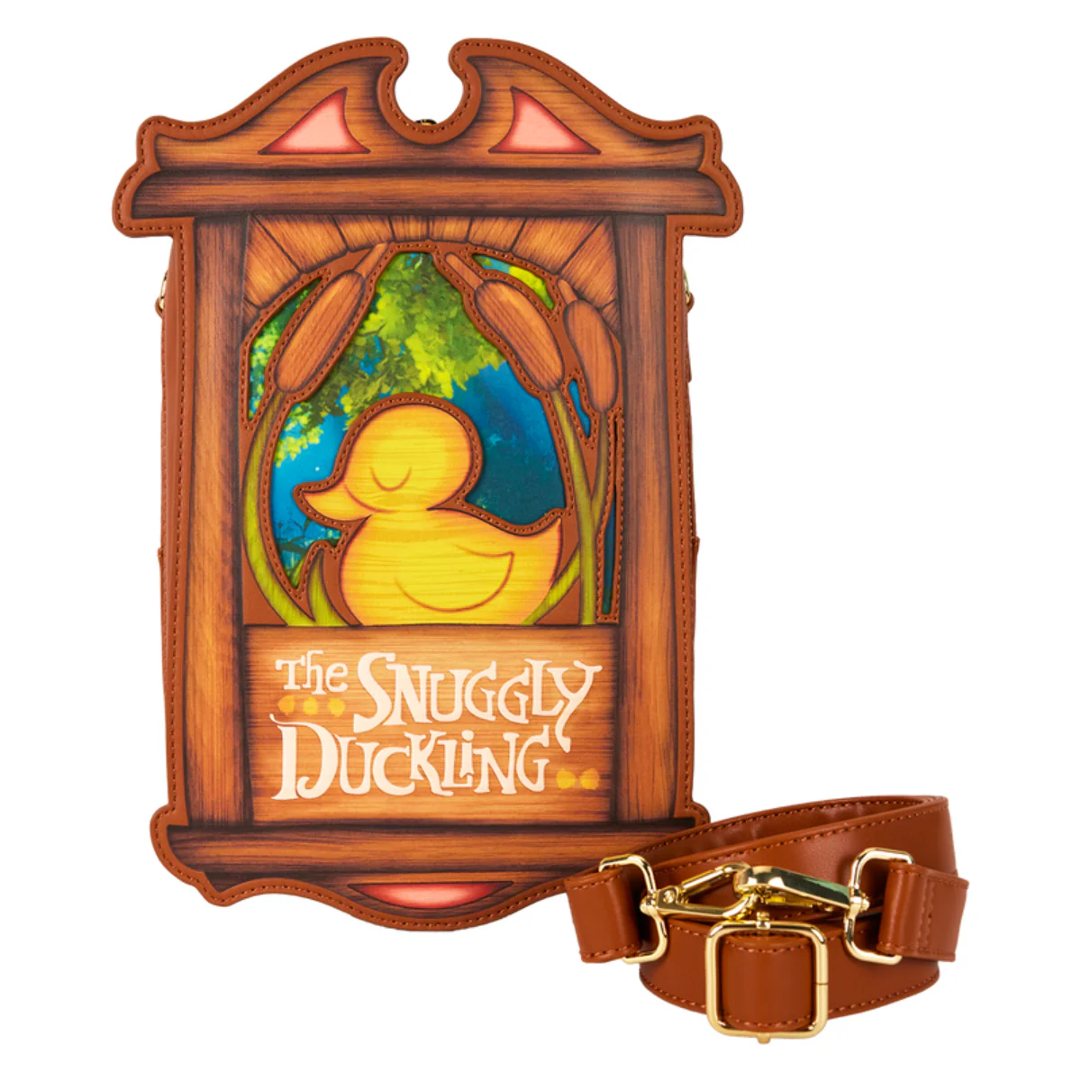 Loungefly Disney Tangled Rapunzel The Snuggly Duckling Crossbody Bag with Adjustable Strap - Brown