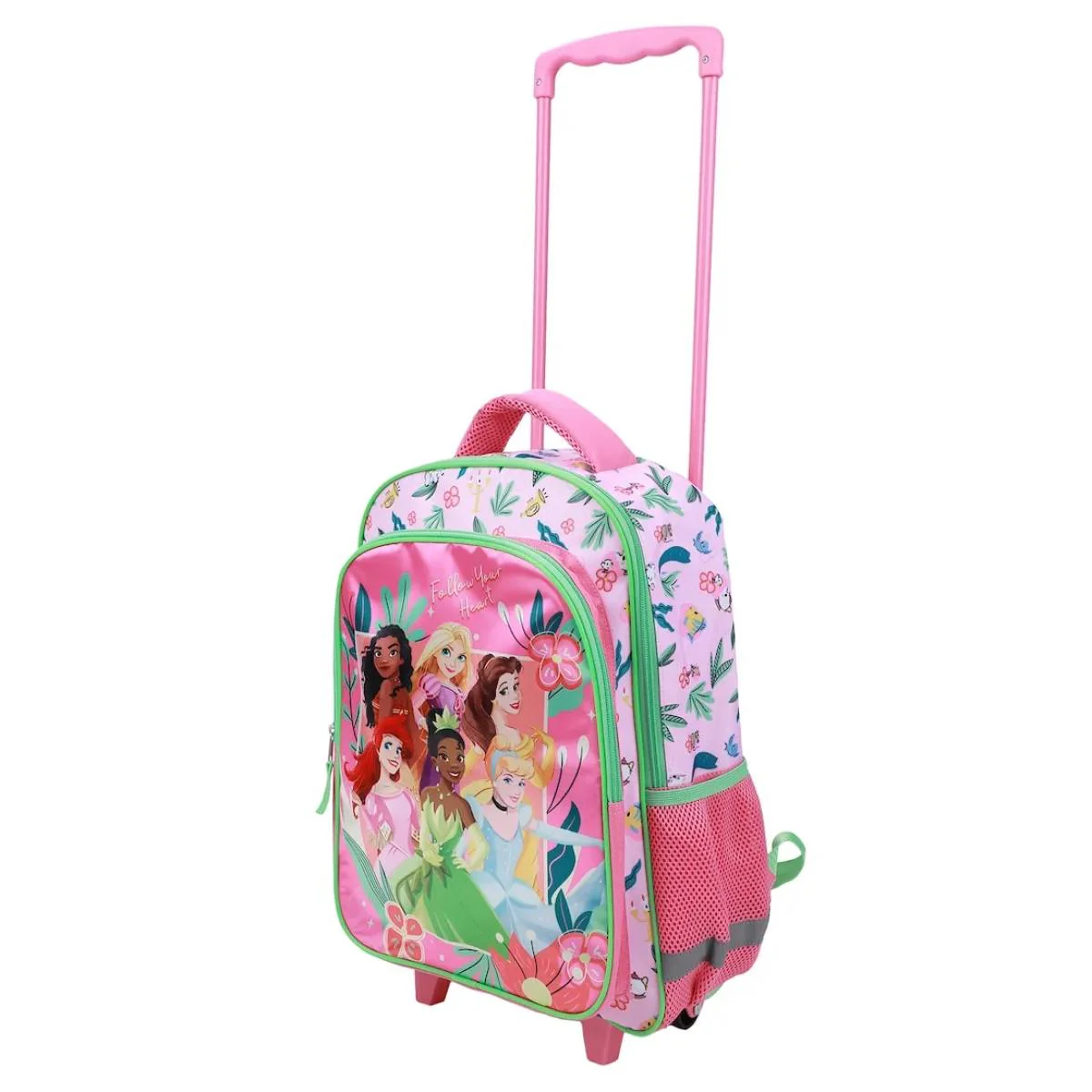 Bioworld Disney Princess Youth 16" Rolling Backpack with Handle - Pink - Image 3