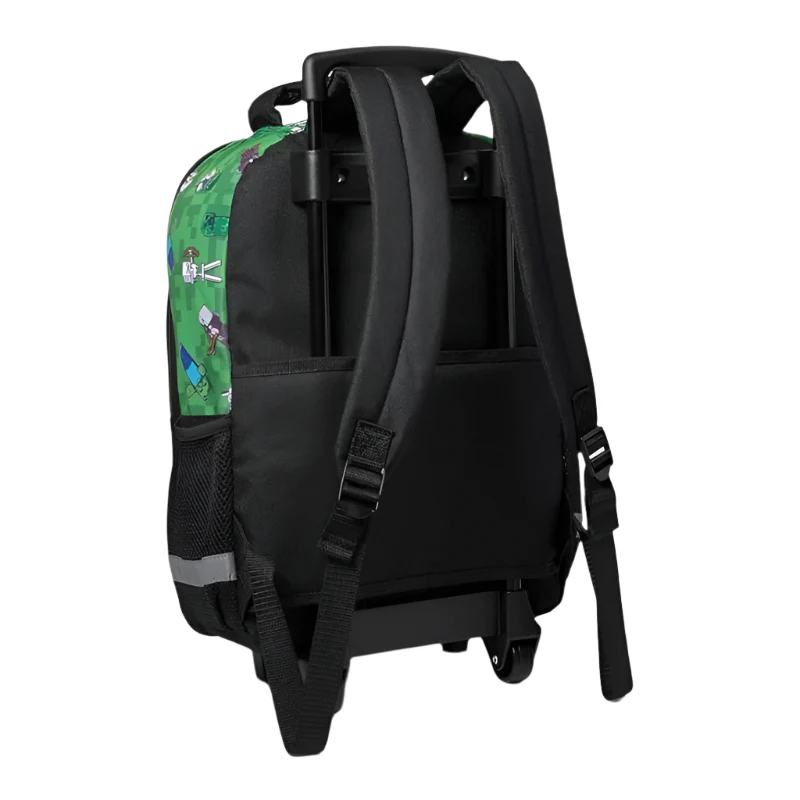 Bioworld Minecraft 16" Rolling Backpack with Handle - Green - Image 5