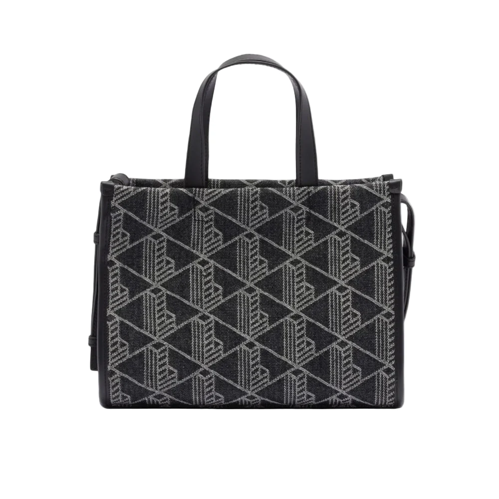 Lacoste Small Heritage Tote Bag With Adjustable Strap - Black/Gray - Image 5