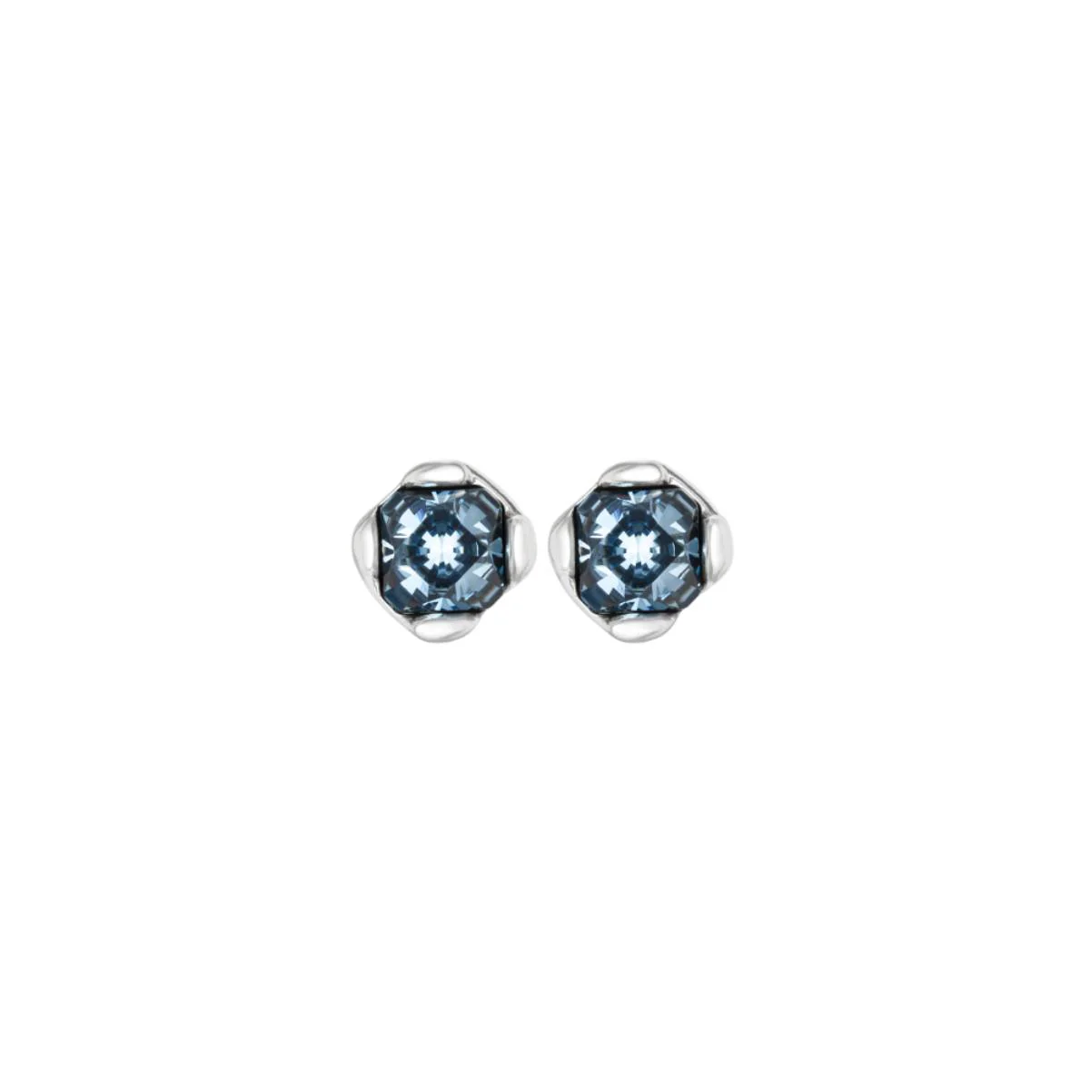 UNOde50 Charismatic Women's Blue Crystal Stud Earrings in Sterling Silver-Plating over Metal Alloy