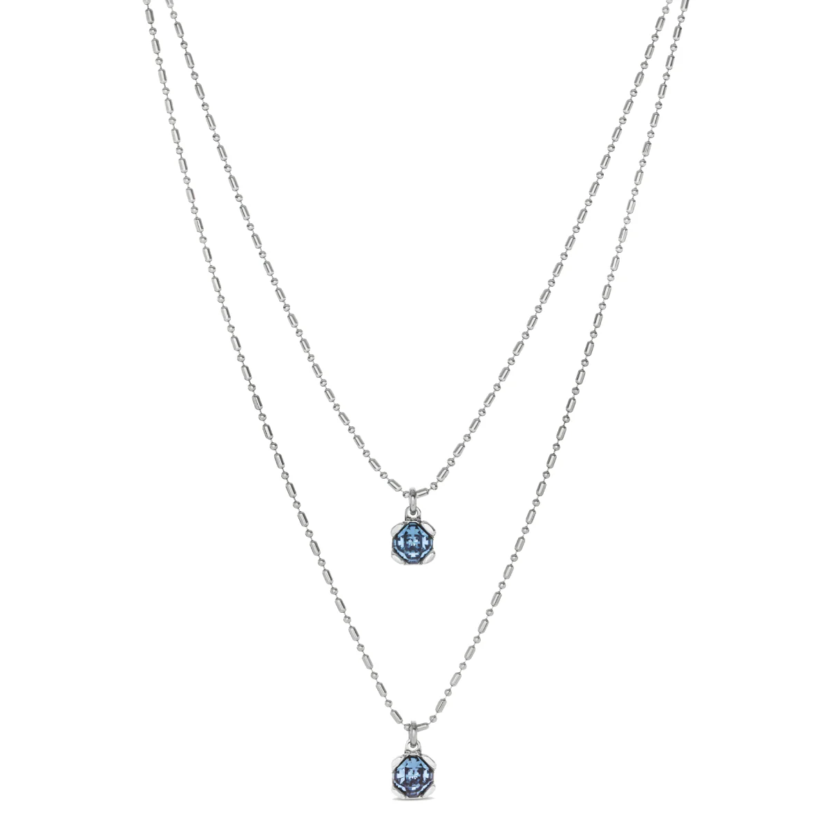 UNOde50 Charismatic Women's Blue Faceted Crystal Long Pendant Necklace in Sterling Silver-Plating over Metal - Image 2