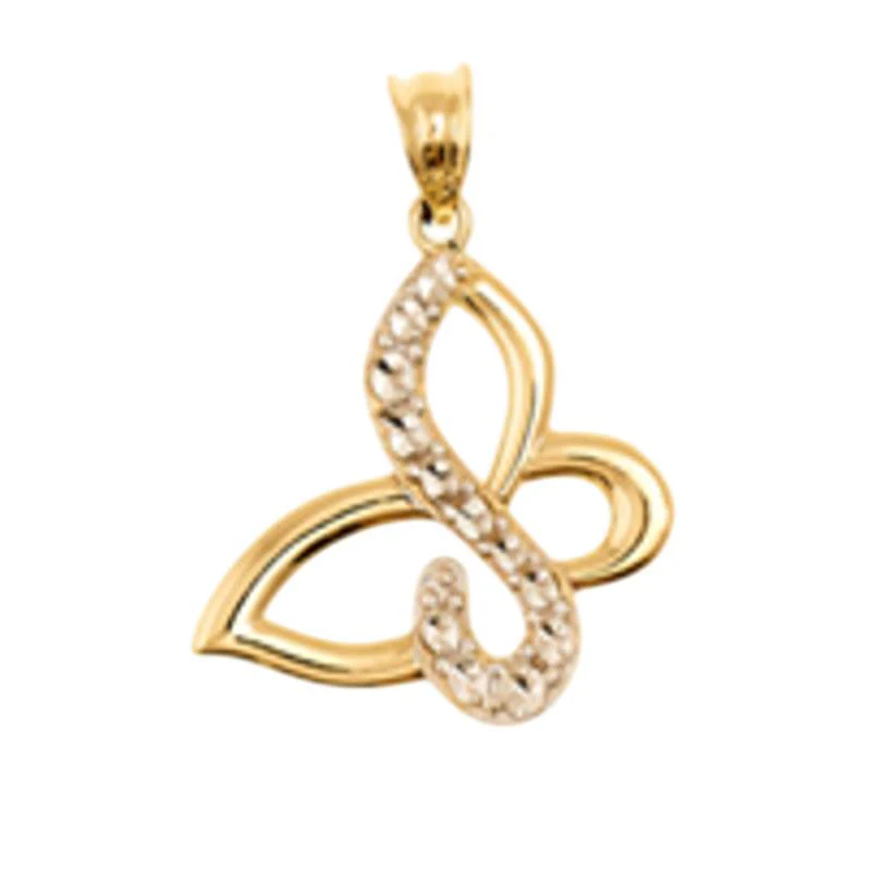14K Yellow Gold Butterfly Pendant