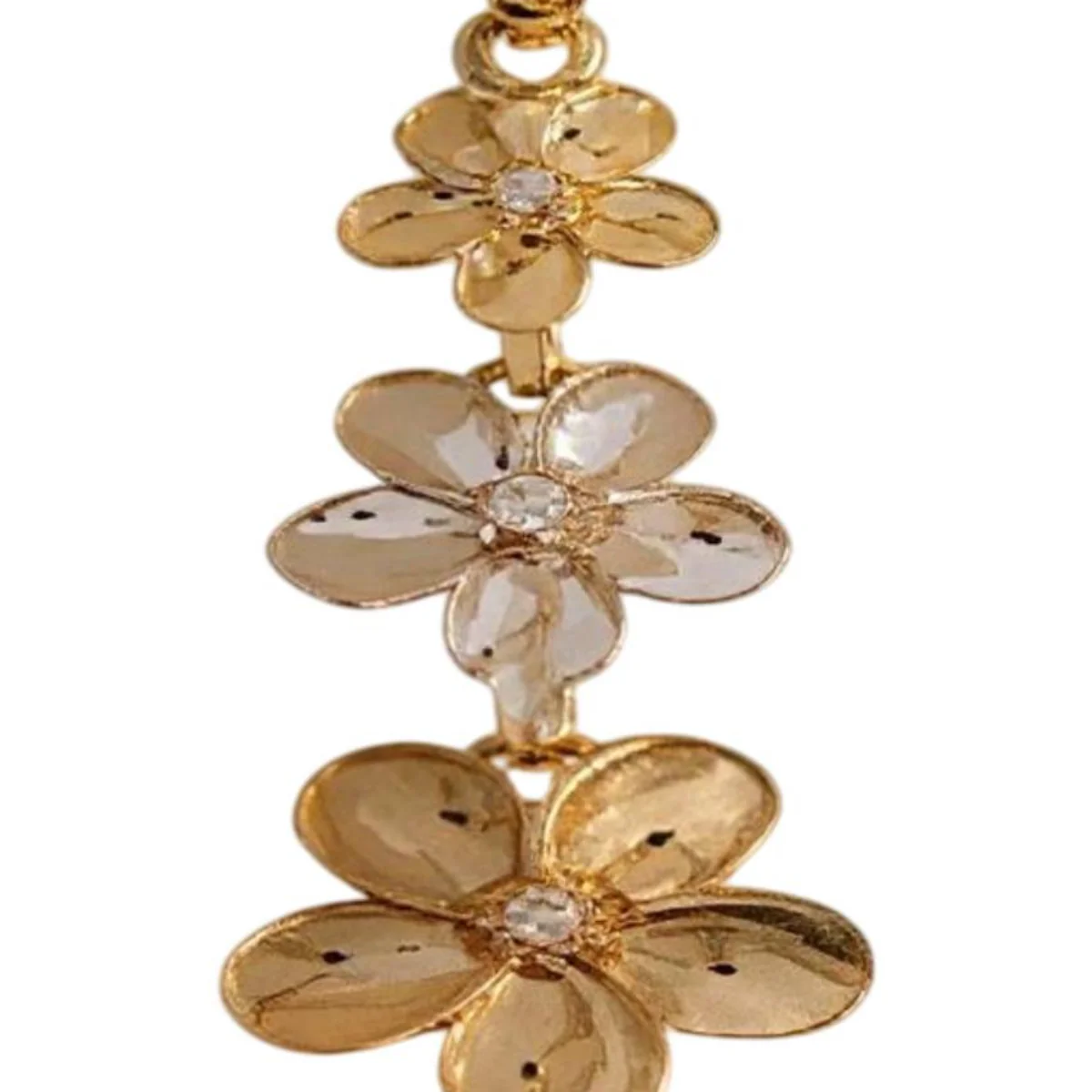 14K Tri-Color Gold White Cubic Zirconia Hawai Flower Pendant - Image 2