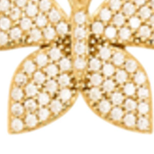 14K Yellow Gold Cubic Zirconia Butterfly Pendant - Image 2