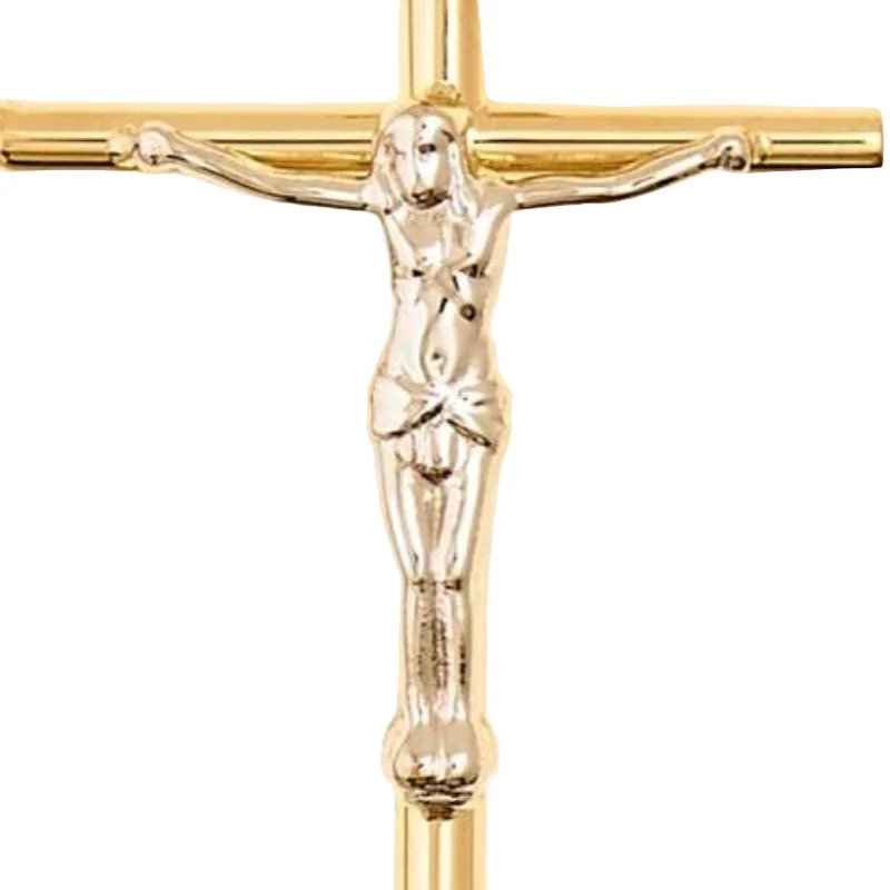 14K Two-Tone Gold Crucifix Pendant - Image 2