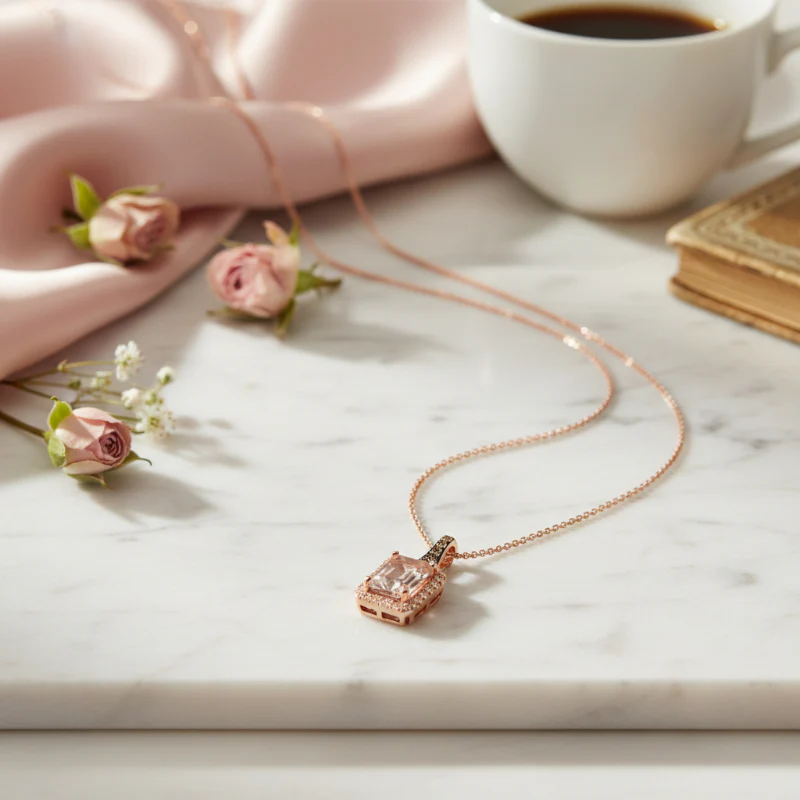 Le Vian Women's 1.16 ct. Peach Morganite, 0.05 ct. Chocolate Diamond and 0.12 ct. Nude Diamond Pendant Necklace in 14K Strawberry Gold - Image 2