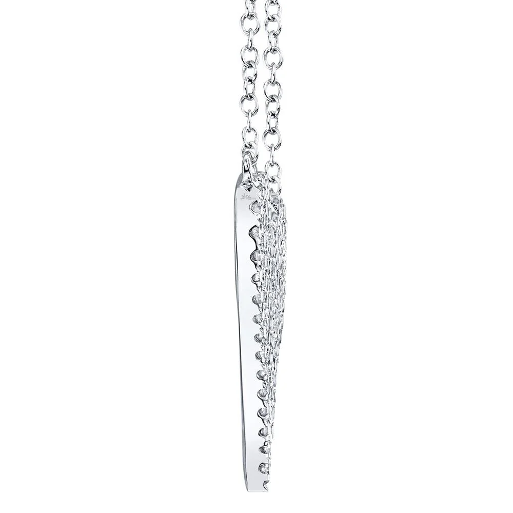 Shy Creation Kate Women's 18" 0.21 ct. Diamond Pave Heart Necklace in 14K White Gold - Image 3