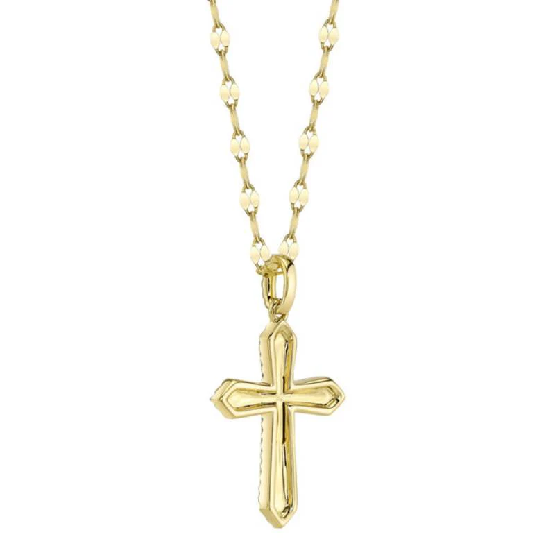 Shy Creation Kate Women's 0.17 ct. Diamond Pave Cross Sparkle Chain Necklace in 14K Yellow Gold - Image 2
