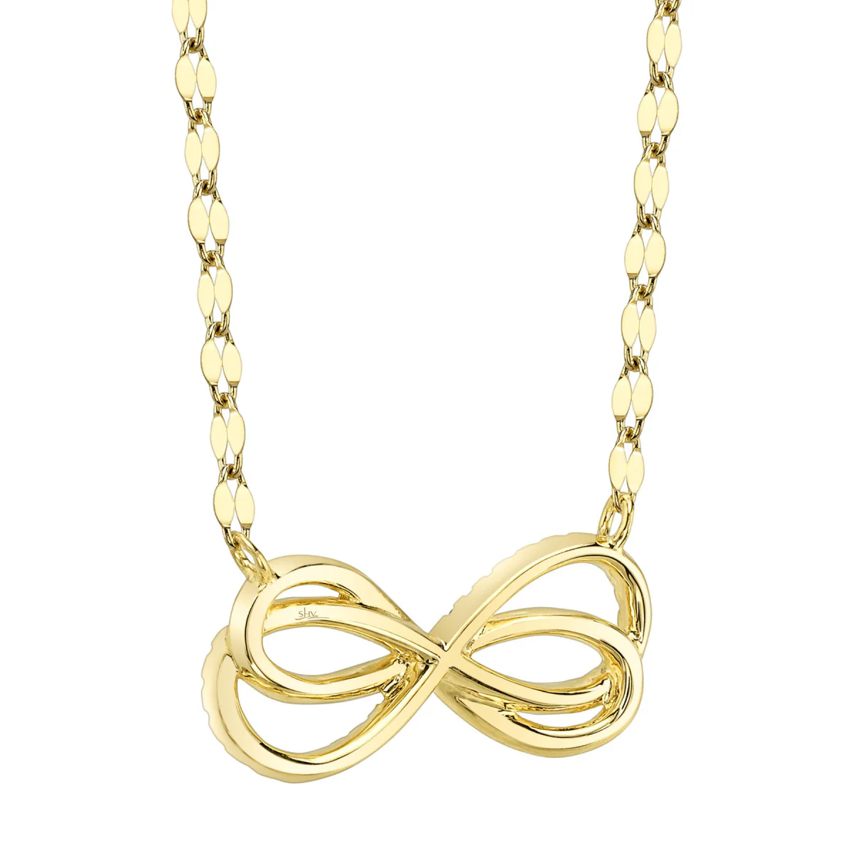 Shy Creation Kate Women's 0.09 ct. Diamond Infinity Sparkle Chain Necklace in 14K Yellow Gold - Image 3