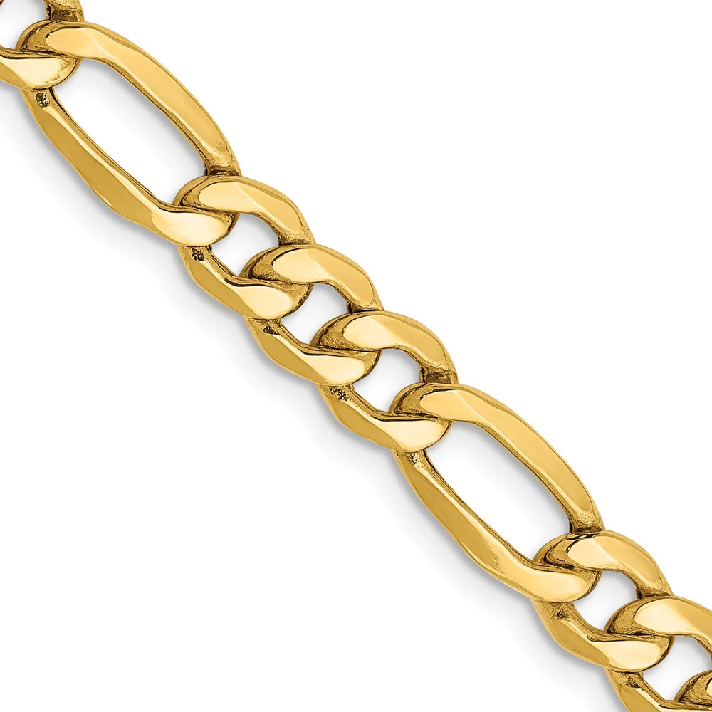 14K Yellow Gold Unisex 24" Figaro Chain - Image 2