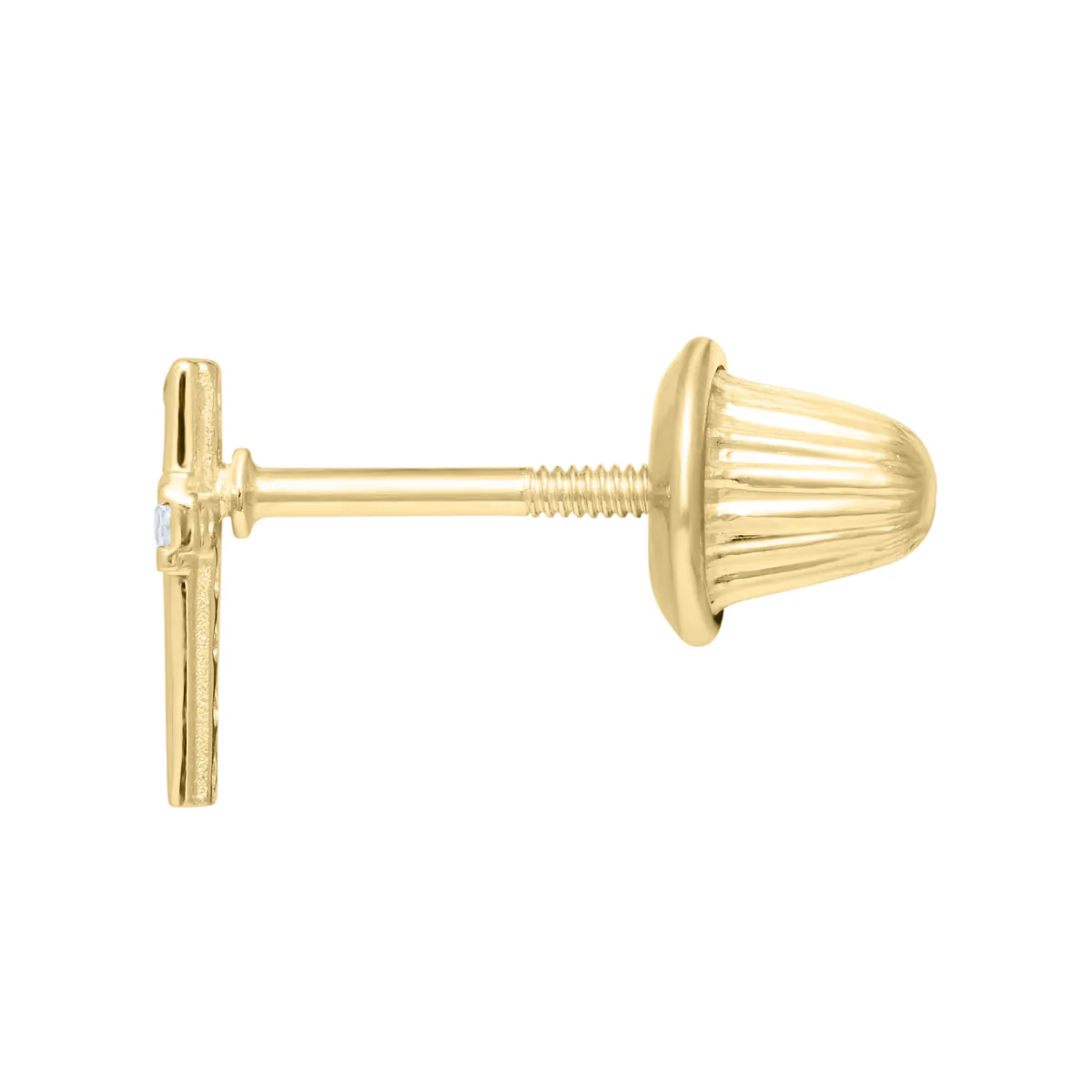 Marathon Topaz Cross Earrings in 14K Yellow Gold - Image 2