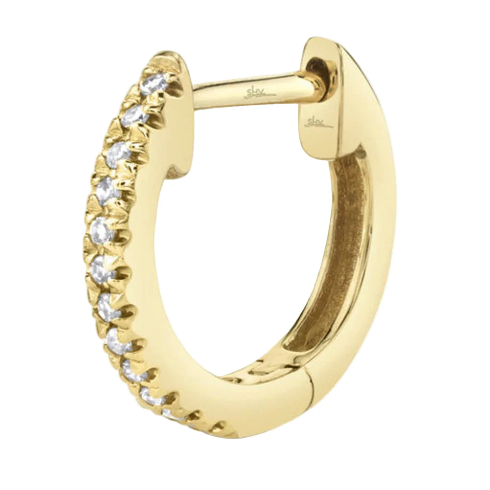 Shy Creation Kate Women's 0.07 ct. Diamond Huggie Earrings in 14K Yellow Gold - Image 2