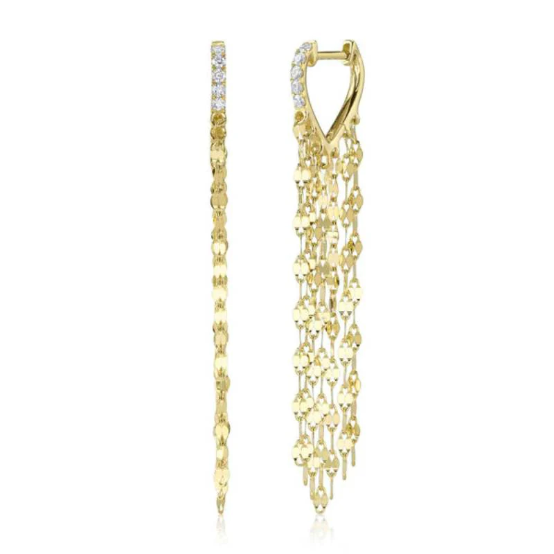 Shy Creation Kate Women's 0.13 ct. Diamond Fringe Earrings in 14K Yellow Gold - Image 2