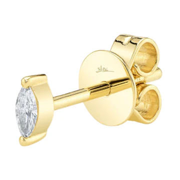 Shy Creation Colette Women's 0.09 ct. Diamond Marquise Stud Earrings in 14K Yellow Gold - Image 2