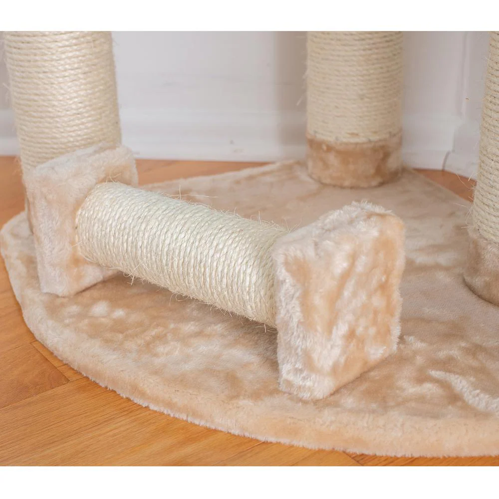 74 " H Press Wood Real Wood Cat Tree With Cured Sisal Posts For Scratching - Image 2