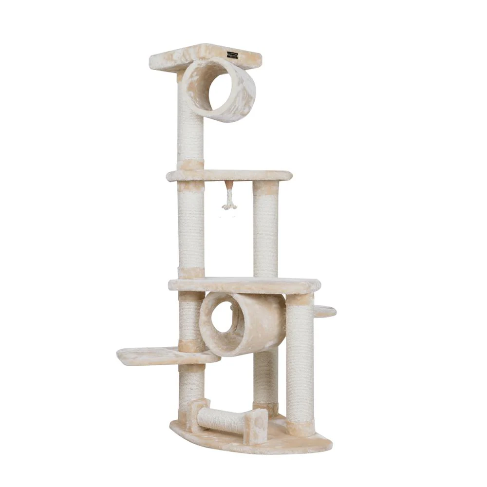 74 " H Press Wood Real Wood Cat Tree With Cured Sisal Posts For Scratching - Image 8