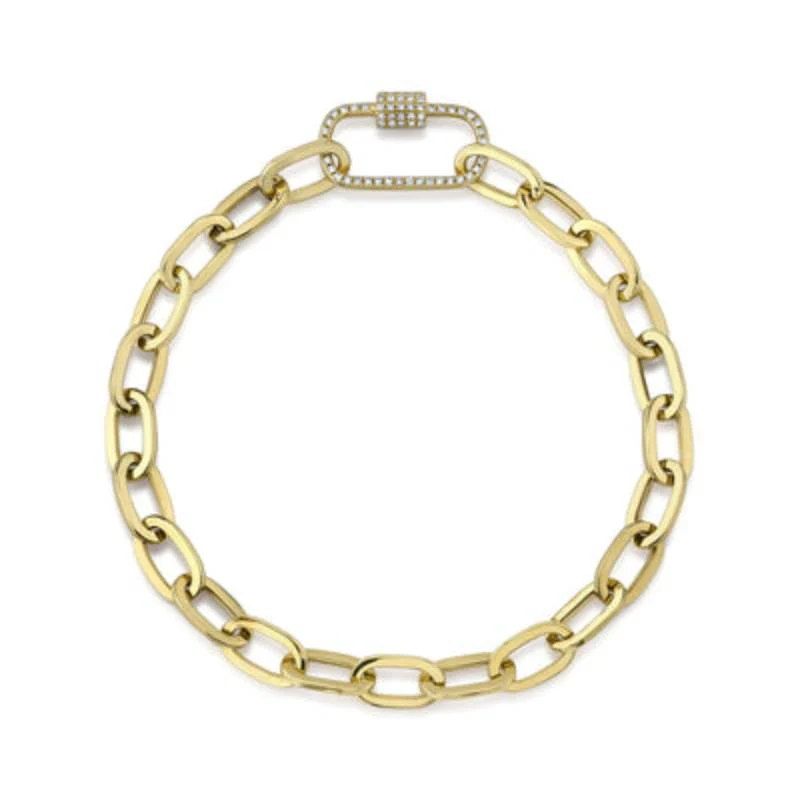 Shy Creation Kate 0.23 ct. Diamond Paper Clip Link Bracelet in 14K Yellow Gold