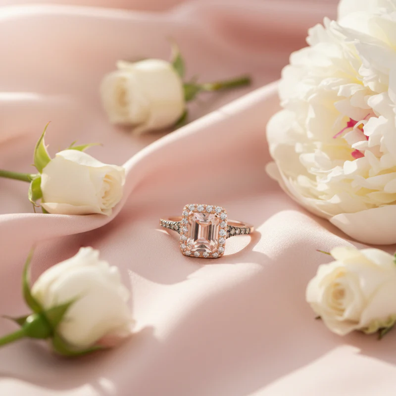 Le Vian Women's 1.16 ct. Peach Morganite, 0.12 ct. Chocolate Diamond and 0.16 ct. Nude Diamond Ring in 14K Strawberry Gold - Size 7 - Image 2