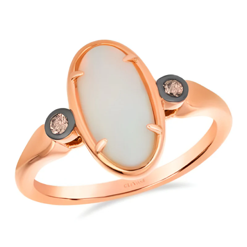 Le Vian 1.2 ct. Neopolitan Opal and 0.05 ct. Nude Diamond Ring in 14K Strawberry Gold - Size 7