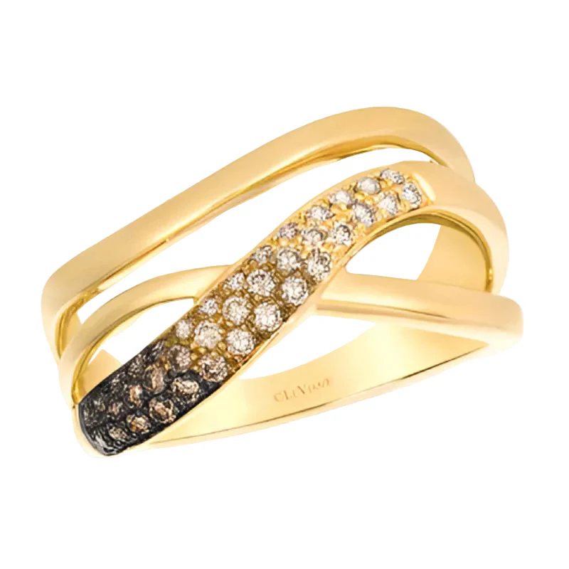 Le Vian Ombre 0.17 ct. Nude Diamonds and 0.20 ct. Chocolate Ombre Diamonds Ring in 14K Honey Gold - Size 7