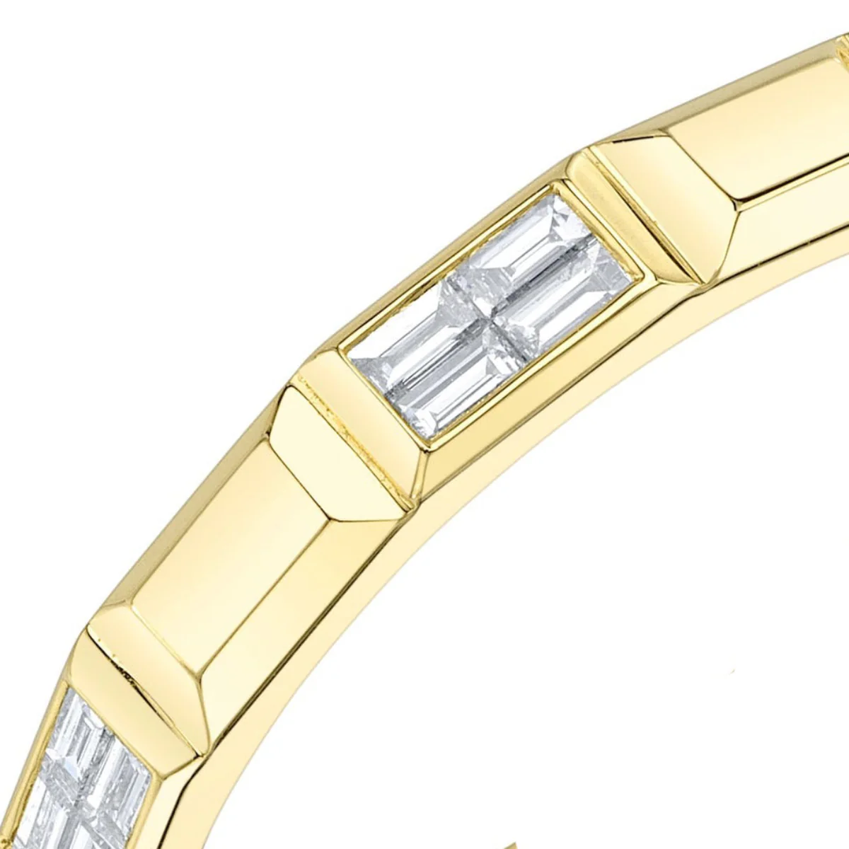 Shy Creation Kate Women's 0.17 ct. Diamond Baguette Geo Cut Band in 14K Yellow Gold - Size 7 - Image 2