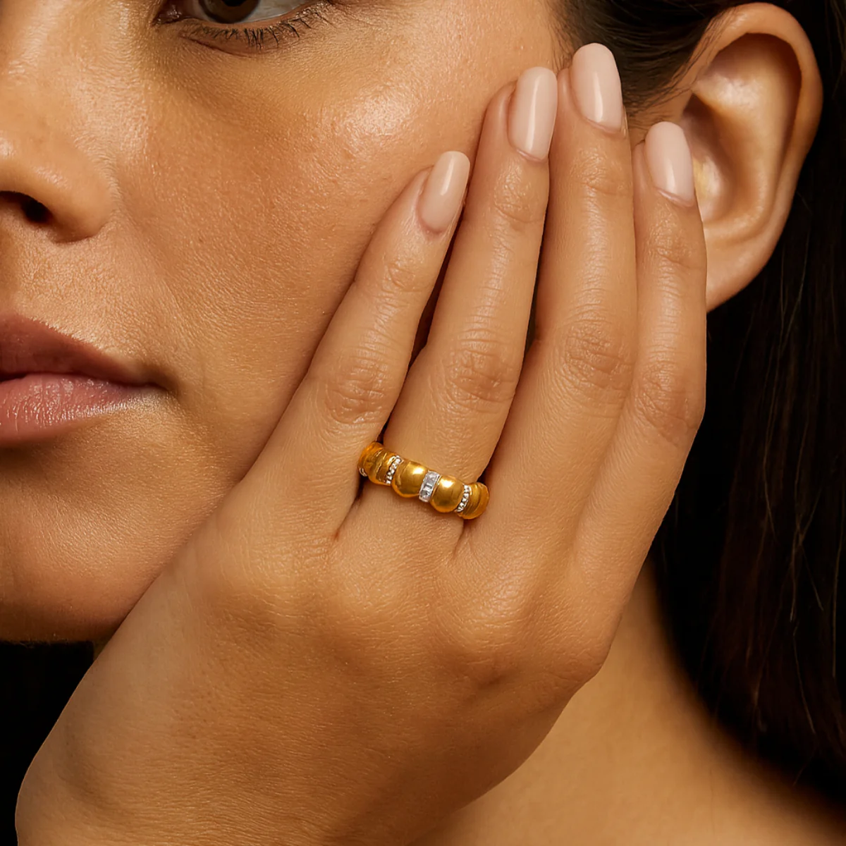 Shy Creation Kate Women's 0.11 ct. Diamond Ring in 14K Yellow Gold - Size 7 - Image 2