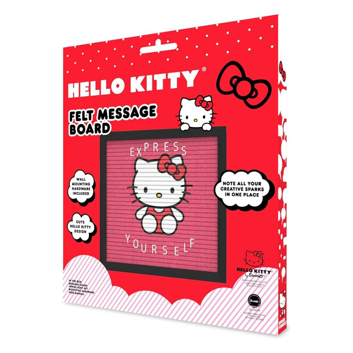 Hello Kitty Felt 10" x 10" Message Board – Red - Image 2