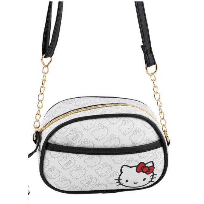 Hello Kitty 7.5" Crossbody Camera Bag with Adjustable Strap - White/Black - Image 2