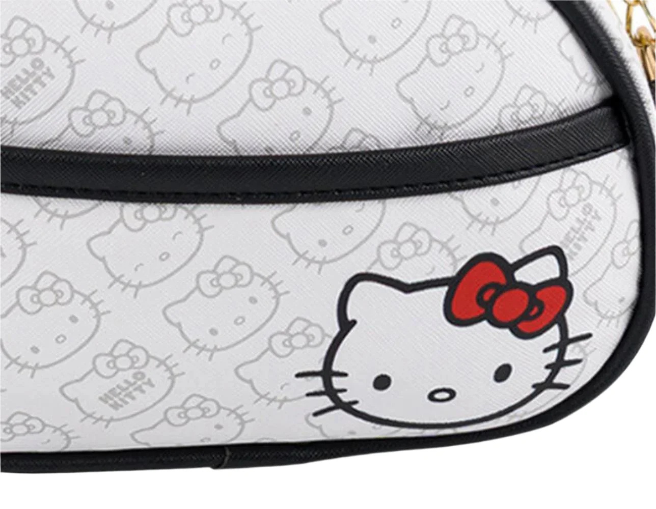 Hello Kitty 7.5" Crossbody Camera Bag with Adjustable Strap - White/Black - Image 3