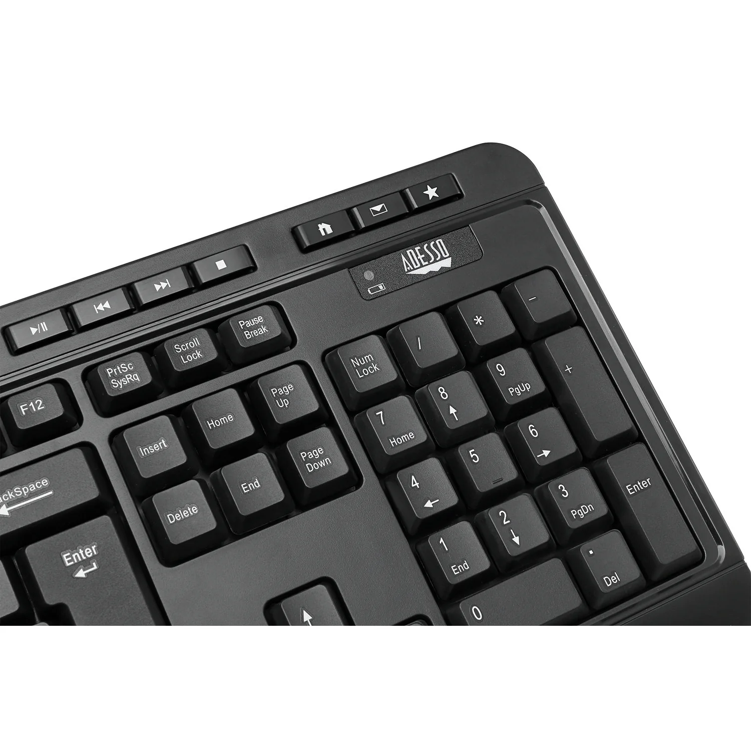 Adesso Antimicrobial Wireless Desktop Keyboard and Mouse, Black - Image 5