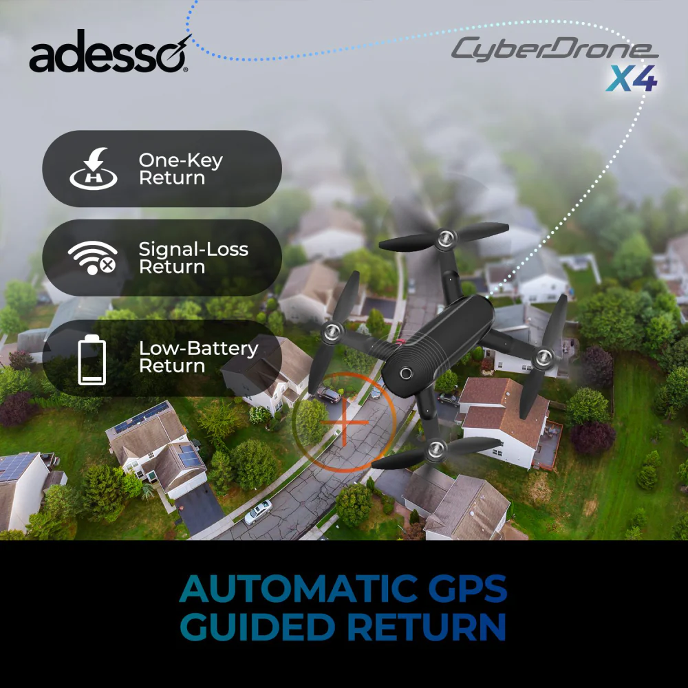 Adesso CyberDrone X4 4K FPV Camera Drone with Remote - Black - Image 6