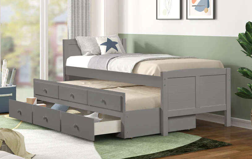 Akita Twin Size Trundle Bed W/ Storage - Image 5