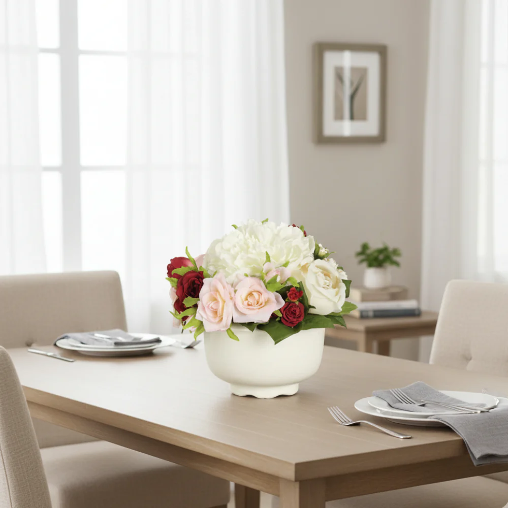 Allstate Floral 6" Rose and Peony Flower Arrangement with Terra Cotta Pot - Image 2
