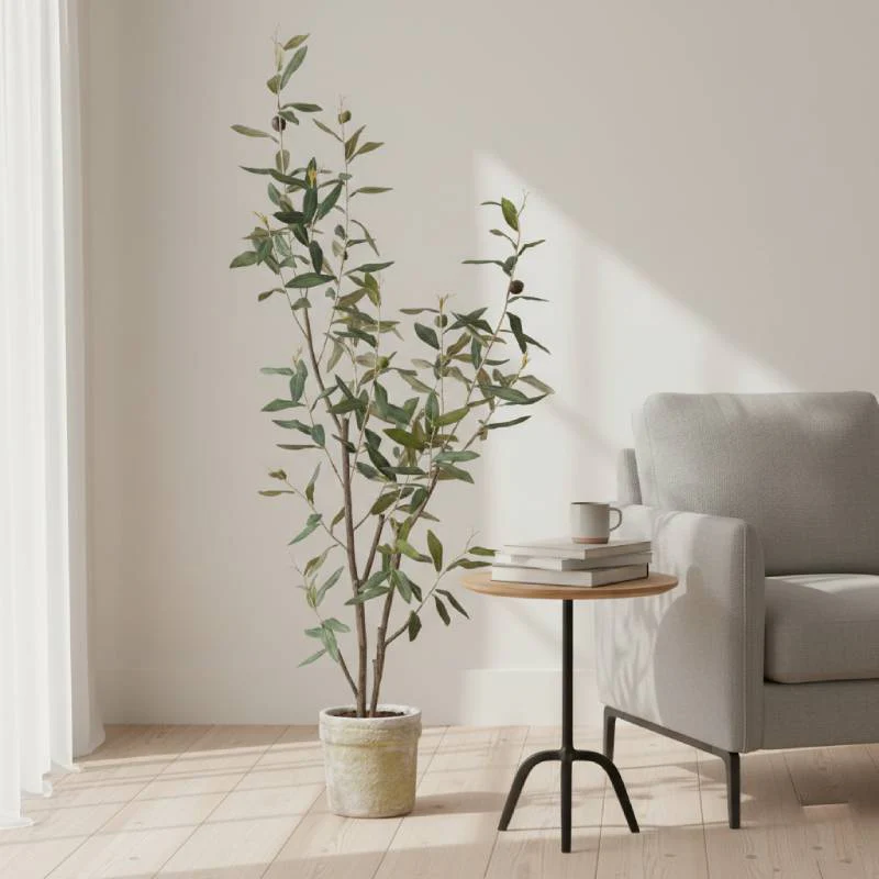 Allstate Floral Olive And Berry Tree With Clay Pot - Green - Image 4