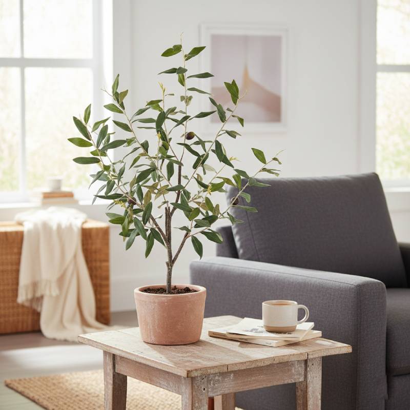 Allstate Floral Olive Tree With Clay Pot - Green - Image 4