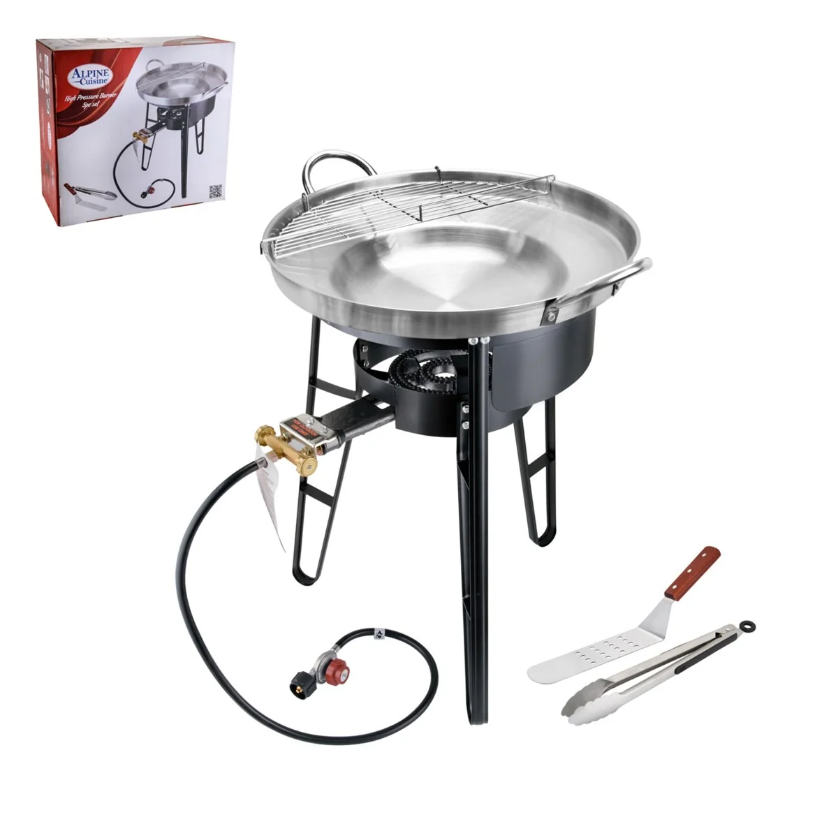 Alpine Cuisine AI26360 High Pressure Burner (5-Piece) - Silver/Black - Image 3