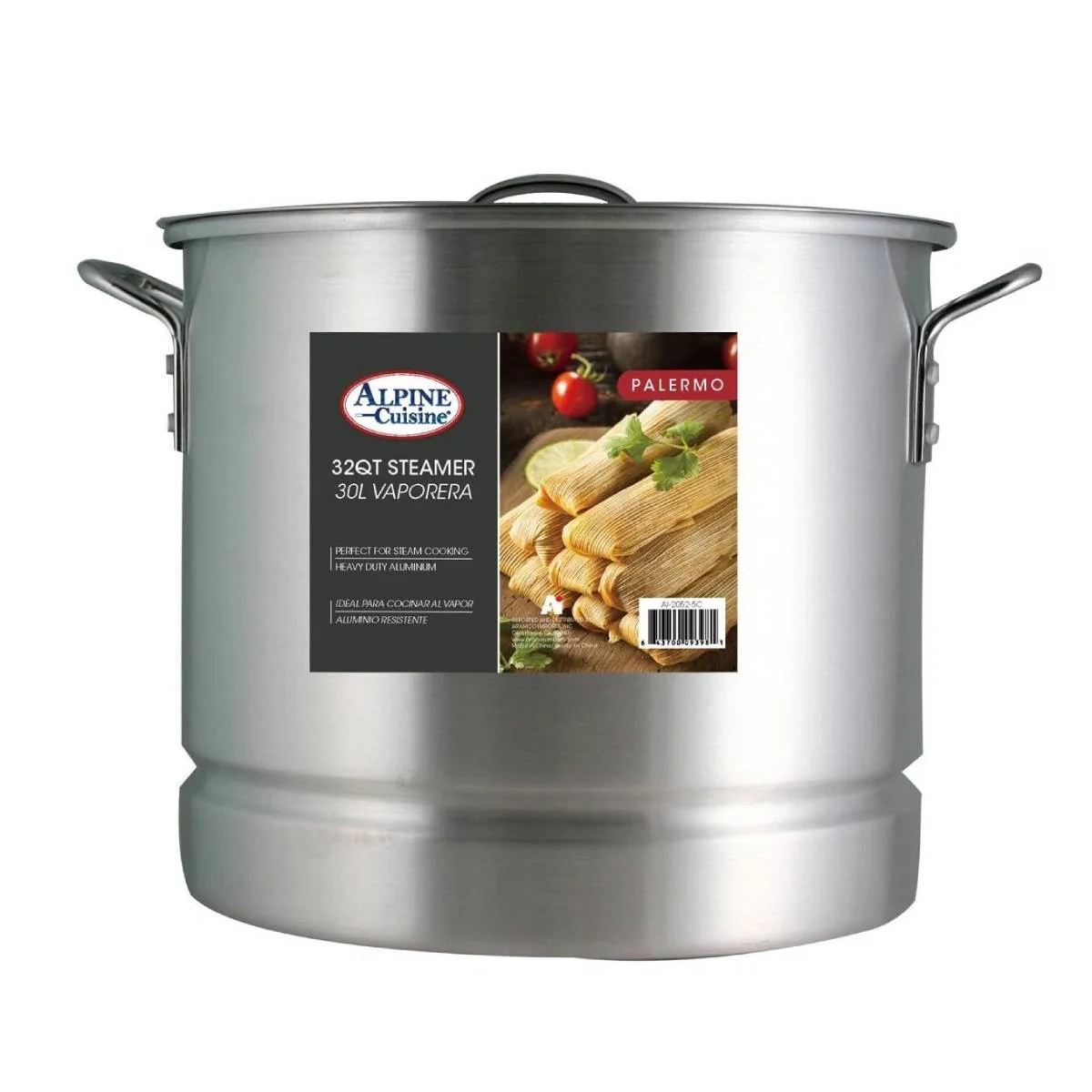 Alpine Cuisine Steamer Stock Cooking Pot with Lid - Silver - Image 5