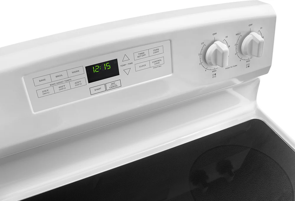 Amana AER6303MFW 4.8 cu. ft.. Freestanding Electric Range with Extra-Large Oven Window - White - Image 2