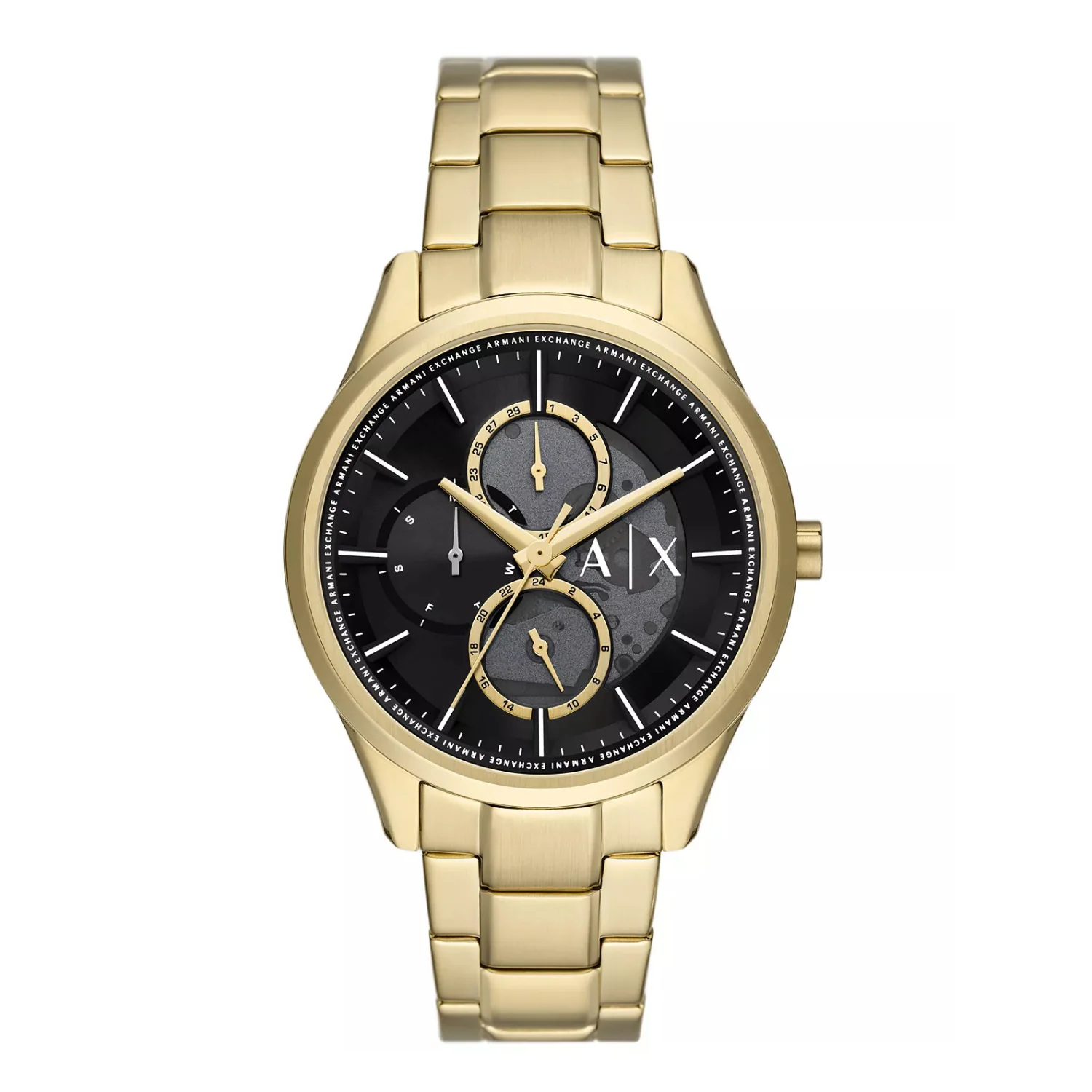 Armani Exchange Multifunction Men's 42mm Gold Bracelet Watch - Black Dial - Image 2