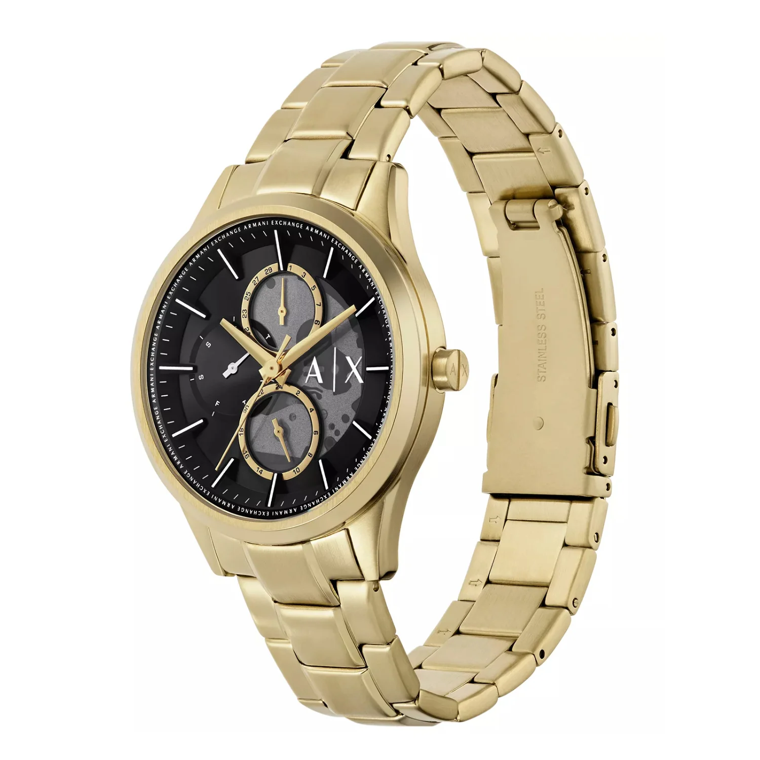 Armani Exchange Multifunction Men's 42mm Gold Bracelet Watch - Black Dial - Image 3