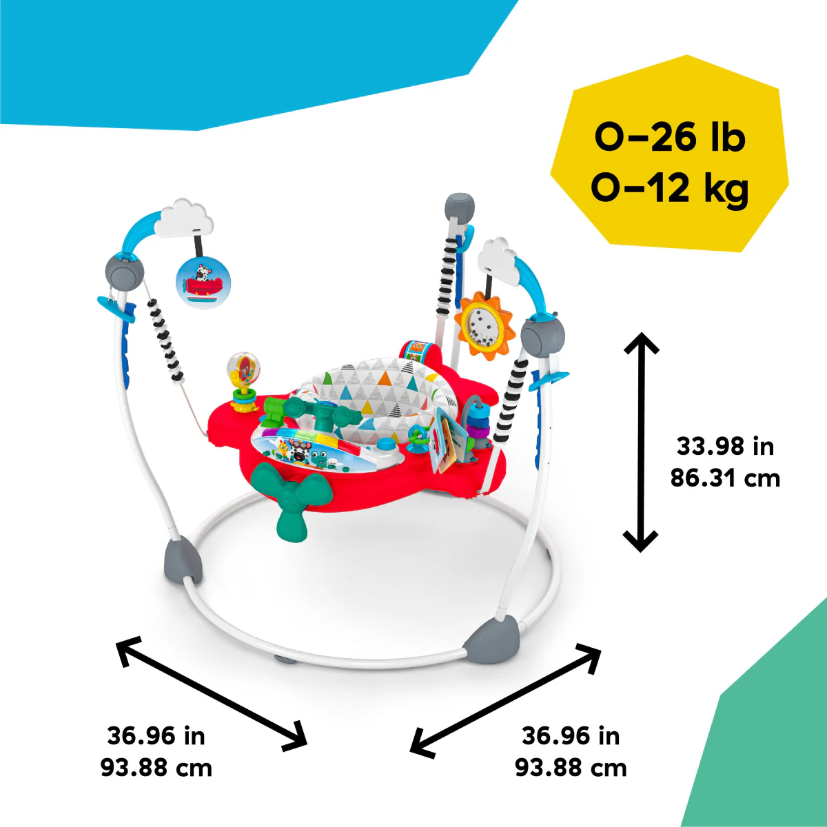 Baby Einstein Ocean Explorers Airplane Adventure 2-in-1 Activity Jumper with 360 Degree Rotating Seat for 6+ Months - Image 4